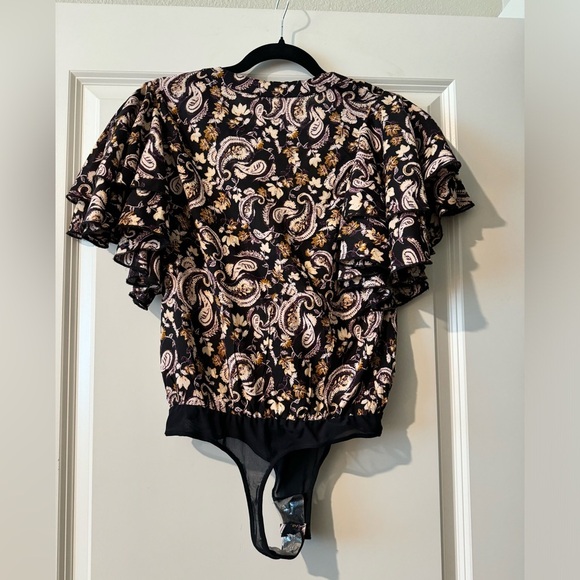 NEW Intimately Free People Call Me Later Body Suit Black Purple Size Small NWT - Picture 4 of 6